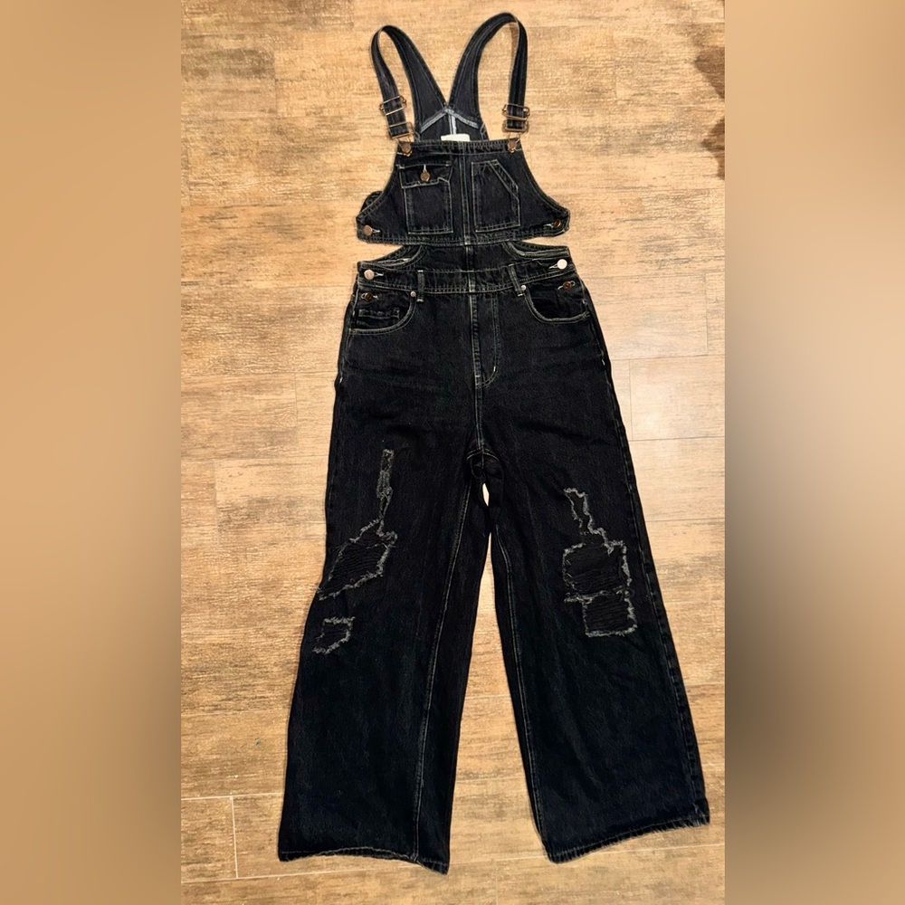 BDG Black Women's Distressed Overalls